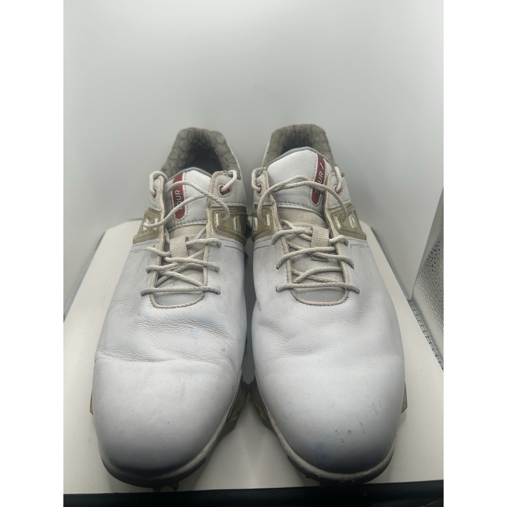 FootJoy FJ Tour X Mens Spiked Golf Shoes White Red Grey 10M‎ Style 55403 Masters